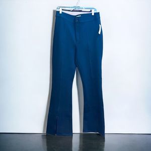 Anthropologie Maeve 12 Black Seamed Flare Pants Split Hem NWT